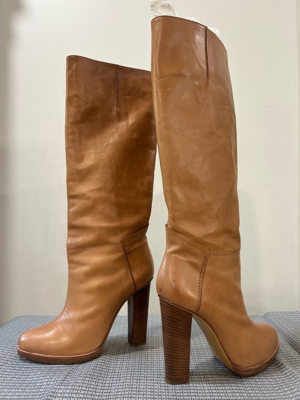 Beautiful Lucchese Milla (Style BL7500) women’s tall leather boots in Luggage Ca